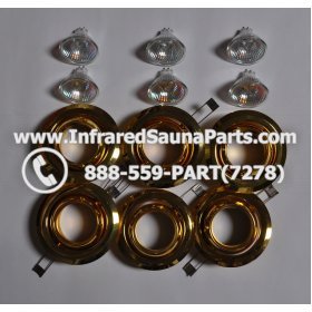 COMPLETE LIGHT ASSEMBLY 110V / 120V - COMPLETE LIGHT ASSEMBLY 6 HOUSING IN GOLD FINISH WITH 6 BULBS 110V / 120V 1