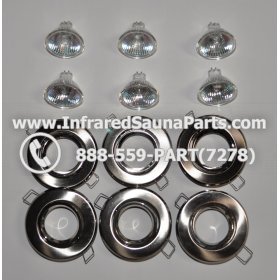 COMPLETE LIGHT ASSEMBLY 220V / 240V - COMPLETE LIGHT ASSEMBLY 6 HOUSING IN SILVER FINISH WITH 6 BULBS 220V / 240V 1