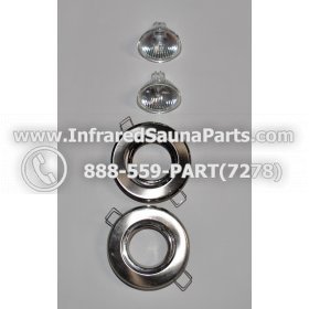 COMPLETE LIGHT ASSEMBLY 110V / 120V - COMPLETE LIGHT ASSEMBLY 2 HOUSING IN SILVER FINISH WITH 2 BULBS 110V / 120V 2