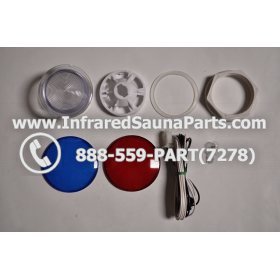 COMPLETE LIGHT ASSEMBLY 110V / 120V - COMPLETE LIGHT ASSEMBLY WITH BULB + RED AND BLUE COVER 110V / 120V 2
