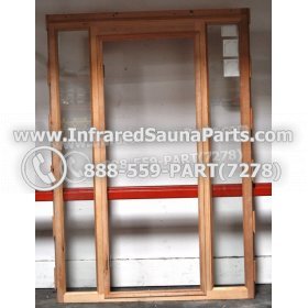 WOOD SAUNA WALLS - HEMLOCK WOOD SAUNA PANEL WITH GLASS ( 71.2" x 50" ) 4