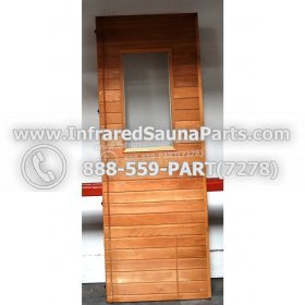 WOOD SAUNA WALLS - HEMLOCK WOOD SAUNA PANEL WITH GLASS ( 69.5" x 25" ) L R 4