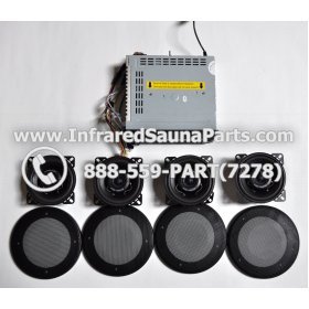 COMPLETE STEREO + SPEAKERS + COVERS - COMPLETE STEREO SYSTEM CM-4021R WITH 4 SPEAKERS 1