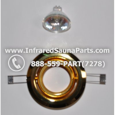 COMPLETE LIGHT ASSEMBLY 220V / 240V - COMPLETE LIGHT ASSEMBLY 1 HOUSING IN GOLD FINISH WITH 1 BULB 220V / 240V 1